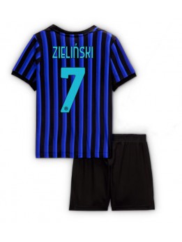 Inter Milan Piotr Zielinski #7 Dječji Domaci Dres kompleti 2025-26 Kratak Rukavima (+ kratke hlače)